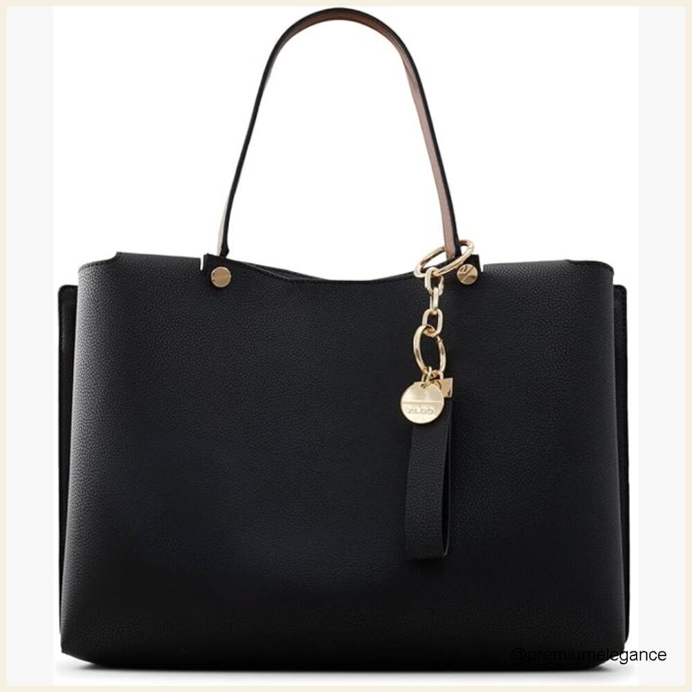 Medium Faux Leather Tote Bag with Adjustable Strap and Magnetic Closure